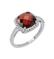 Sirius Pırlanta ve Yastık Kesim Garnet Taşlı Yüzük 0704R0318