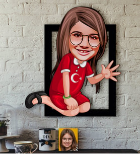 BK Gift Kişiye Özel Kız Çocuk Karikatürlü 3D Ahşap Tablo-2