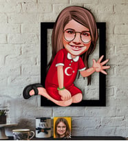 BK Gift Kişiye Özel Kız Çocuk Karikatürlü 3D Ahşap Tablo-2