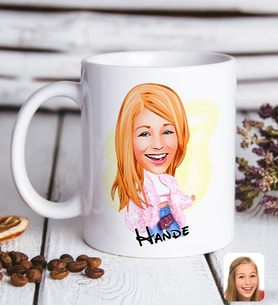 BK Gift Kişiye Özel Kadın Moda İkonu Karikatürlü Beyaz Kupa Bardak-1