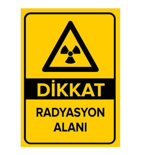 NEW JARGON - Dikkat Radyasyon Alanı Levhası - Sac Malzeme 50x70cm