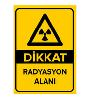 NEW JARGON - Dikkat Radyasyon Alanı Levhası - Sac Malzeme 50x70cm