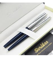 Scrikss 78 Lacivert Roller Kalem + Tükenmez Kalem Seti  Scrikss Metropolis  İsme Özel Kalem  Hediye Kalem