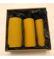 3 lü Balmumu Set - Hediyelik kutusunda (Sarı)
