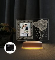 Sevgiliye Hediye Resimli Gece Lambası 3d Kalp (Sarı)