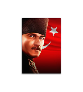 Atatürk Posteri Deri Tablo 50x70cm