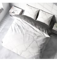MonoHome Marble 3D Pamuk Saten Çift Kişilik Nevresim Takımı (Beyaz)