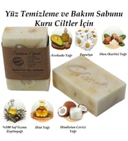 Yüz Bakım ve Temizleme (Kuru Cilt) Sabunu Organik Doğal El Yapımı Katkısız Soğuk Proses Sabun