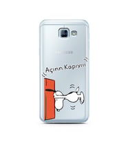 Snoopy Tasarımlı Süper Şeffaf Silikon Telefon Kılıfı Samsung A8 (2016)  