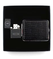Kişiye Özel Zippo Tarzı Benzinli Çakmak & Metal Deri Tabaka Hediye Seti