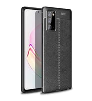 Galaxy Note 20 Kılıf Zore Niss Deri Desenli Silikon Kılıf (Siyah)