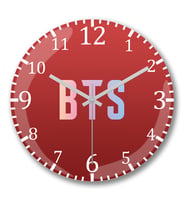 Bts 12 Duvar Saati Bombeli Gercek Cam