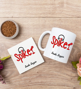 Spiker Beyaz Kupa Bardak Ve Bardak Altlığı Seti