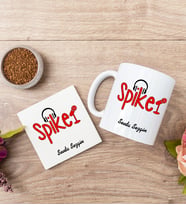 Spiker Beyaz Kupa Bardak Ve Bardak Altlığı Seti