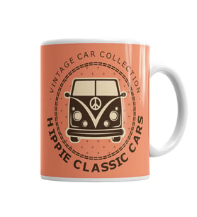 Kombi Hippie Kupa Bardak Porselen