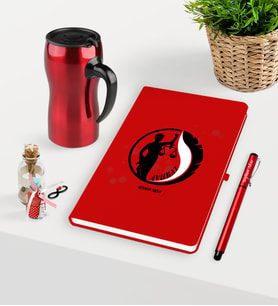 BK Gift Kişiye Özel Avukat Temalı Kırmızı Defter Kalem ve Termos Mug Seti - 14 (Model 1)