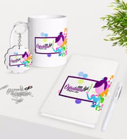 BK Gift Kişiye Özel En İyi Öğretmeni Kupa Anahtarlık Beyaz Defter Kalem Hediye Seti-2 (Model 1)