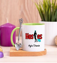 Hostes Ahşap Altlıklı Yeşil Kupa Bardak
