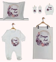 Pia Baby GL 1919-02 İsme Özel Beşli Tulum Set