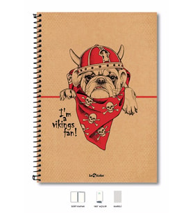 Eco Kraft Defter Kareli 200 syf Köpek 17x24 cm