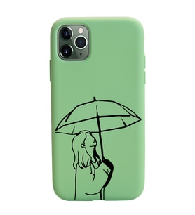 Iphone 11 Pro Çizgi Tasarımlı Yeşil Lansman Telefon Kılıfı