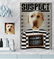 BK Gift Kişiye Özel Evcil Dost Şüpheli Köpek Pet Kanvas Tablo (50x70cm.) 1