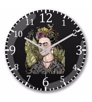 Frida Kahlo    Duvar  Saati Bombeli Gercek Cam