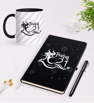 BK Gift Kişiye Özel 2024 Boğa Burcu Siyah Defter Kalem ve Kupa Seti (Model 1)