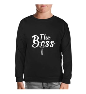 The Boss Siyah Çocuk Sweatshirt