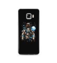 Uzay Astronot Tasarım Süper Şeffaf Silikon Telefon Kılıfı Samsung C5  