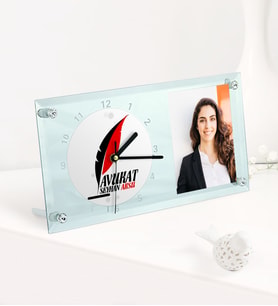 BK Gift Kişiye Özel Avukat Temalı Masaüstü Cam Saat - 8 (Beyaz)