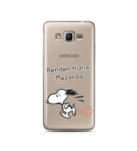 Snoopy Tasarımlı Süper Şeffaf Silikon Telefon Kılıfı Samsung J2 Prime