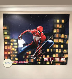 100x70cm Kişiye Özel Örümcek Adam Afişi, Spiderman Temalı, Doğum Günü Afişi