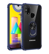 Microsonic Samsung Galaxy M31 Kılıf Grande Clear Ring Holder Lacivert