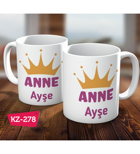 Anne İsimli Kişiye Özel Anneler Gününe Özel Hediye Kupa Bardak