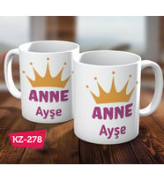 Anne İsimli Kişiye Özel Anneler Gününe Özel Hediye Kupa Bardak
