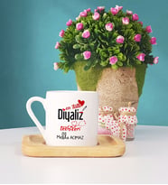 Mesajlı Diyaliz Teknikeri Hediye Ahşap Altlıklı Türk Kahvesi Fincanı
