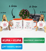 İkili Turuncu Sen Başıma Gelen En Güzel Şeysin Sevgililer Günü Hediyesi Kupa Bardak Anahtarlık Hediye Seti