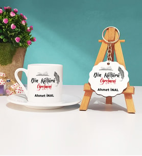 Din Kültürü Öğretmeni Türk Kahvesi Fincanı ve Anahtarlık Seti