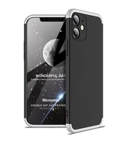 Microsonic Apple iPhone 12 Kılıf Double Dip 360 Protective Siyah Gri