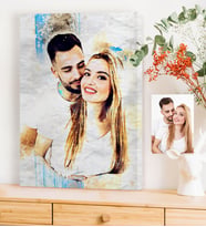 BK Gift Kişiye Özel Suluboya Baskılı Kanvas Tablo 50x70cm 2