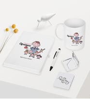 BK Gift Kişiye Özel Anasınıfı Öğretmeni Temalı Beyaz Defter Kalem Kupa Ayna Seti - 2