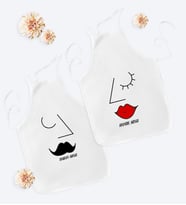 BK Gift Kişiye Özel İkili Sevgili Temalı Mutfak Önlüğü - 6