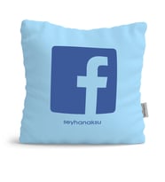 BK Gift Kişiye Özel Facebook Mavi Yastık