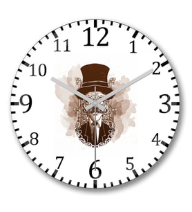 Steampunk Duvar Saati Bombeli  Gercek Cam