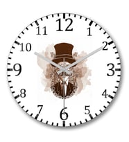 Steampunk Duvar Saati Bombeli  Gercek Cam