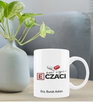 Eczacılar Günü Kişiye Özel Kupa Bardak - En İyi Eczacı Kupa Bardak Tasarımı (Beyaz)