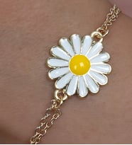 Gold Renk Zincirli Mineli Kadın Papat ya Bileklik bbb06 (Altın)