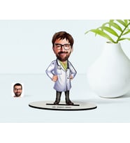 BK Gift Kişiye Özel Bay Doktor Karikatürlü Ahşap Biblo  1