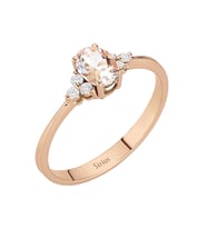 Sirius Pırlanta ve Oval Morganite Taşlı Saga Yüzük 0717R0273